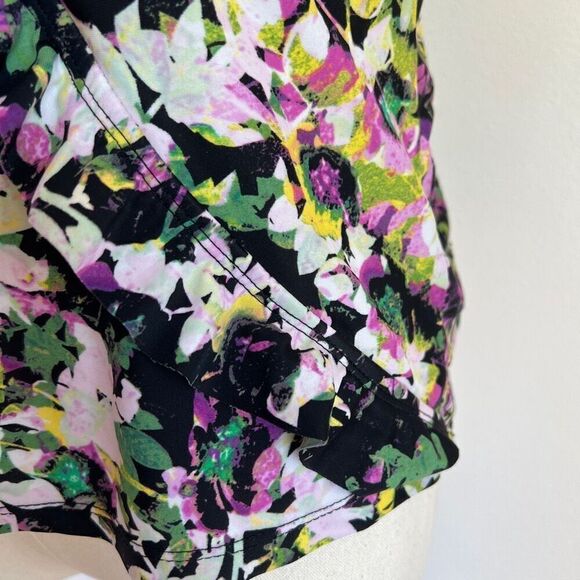 Love Your Assets by Spanx Halter Ruffled Tankini Top Size Medium Floral Print - Picture 9 of 14